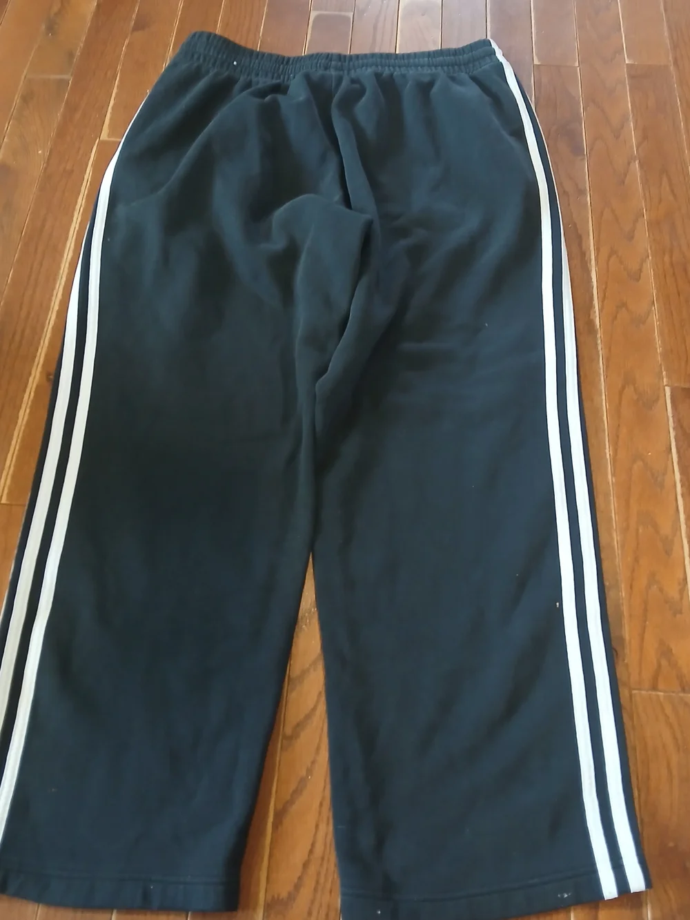 Adidas Mens Baggy Wide Leg Black Track Sweats / Joggers  Sz Large Streetwear